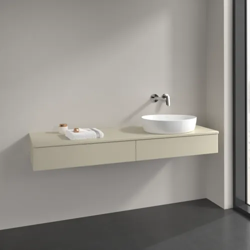 Bild von VILLEROY BOCH Antao Waschbeckenunterschrank, mit Beleuchtung, 2 Auszüge, 1600 x 190 x 500 mm, Front ohne Struktur, Silk Grey Matt Lacquer / Silk Grey Matt Lacquer #L16010HJ