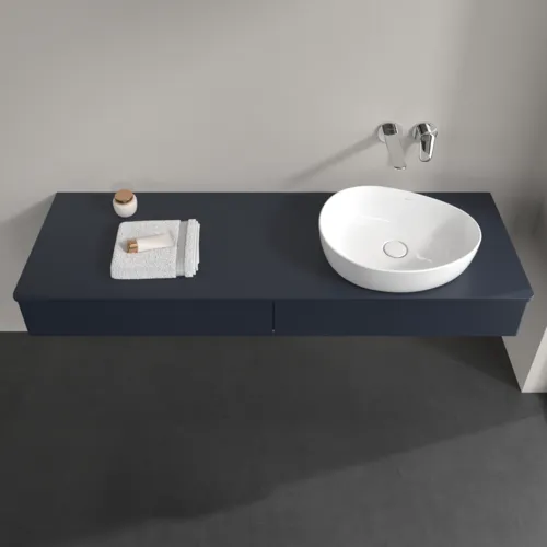 Bild von VILLEROY BOCH Antao Waschbeckenunterschrank, mit Beleuchtung, 2 Auszüge, 1600 x 190 x 500 mm, Front ohne Struktur, Midnight Blue Matt Lacquer / Midnight Blue Matt Lacquer #L16010HG