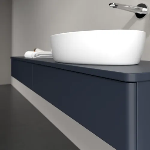 Bild von VILLEROY BOCH Antao Waschbeckenunterschrank, mit Beleuchtung, 2 Auszüge, 1600 x 190 x 500 mm, Front ohne Struktur, Midnight Blue Matt Lacquer / Midnight Blue Matt Lacquer #L16010HG