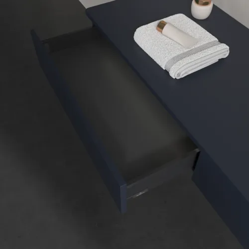 Bild von VILLEROY BOCH Antao Waschbeckenunterschrank, mit Beleuchtung, 2 Auszüge, 1600 x 190 x 500 mm, Front ohne Struktur, Midnight Blue Matt Lacquer / Midnight Blue Matt Lacquer #L16010HG