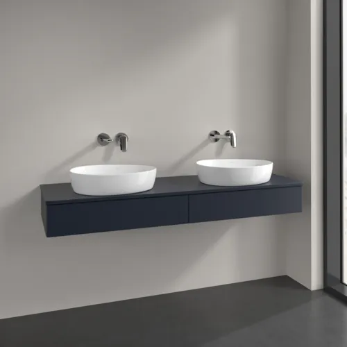 Bild von VILLEROY BOCH Antao Waschbeckenunterschrank, mit Beleuchtung, 2 Auszüge, 1600 x 190 x 500 mm, Front ohne Struktur, Midnight Blue Matt Lacquer / Midnight Blue Matt Lacquer #L17010HG