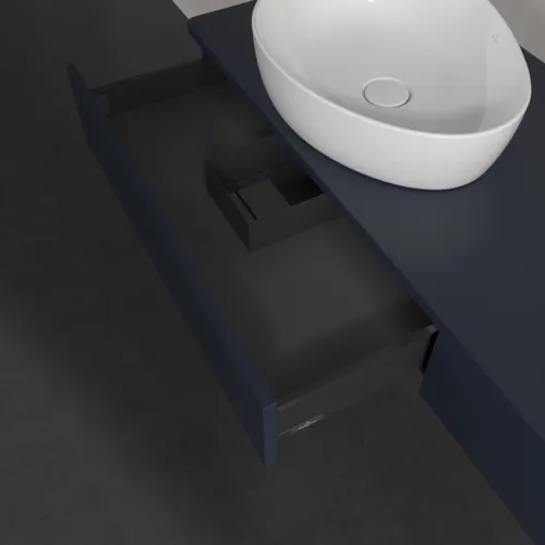 Bild von VILLEROY BOCH Antao Waschbeckenunterschrank, mit Beleuchtung, 2 Auszüge, 1600 x 190 x 500 mm, Front ohne Struktur, Midnight Blue Matt Lacquer / Midnight Blue Matt Lacquer #L17010HG