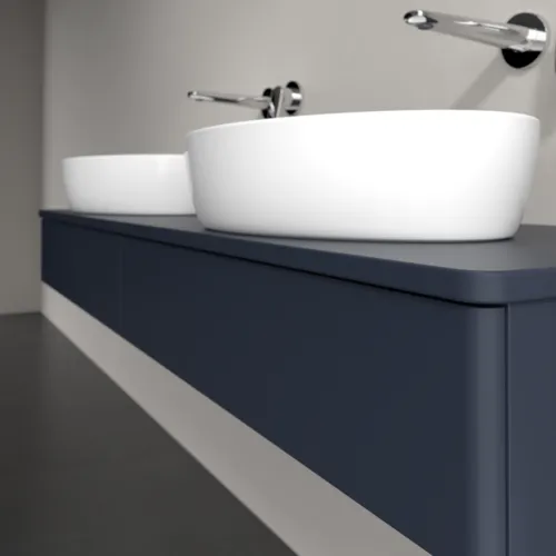 Bild von VILLEROY BOCH Antao Waschbeckenunterschrank, mit Beleuchtung, 2 Auszüge, 1600 x 190 x 500 mm, Front ohne Struktur, Midnight Blue Matt Lacquer / Midnight Blue Matt Lacquer #L17010HG