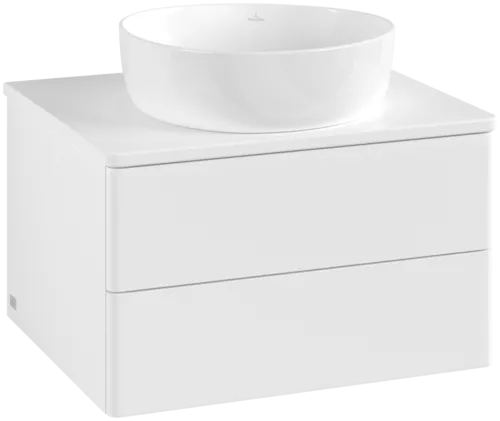 Picture of VILLEROY BOCH Antao Vanity unit, with lighting, 2 pull-out compartments, 600 x 360 x 500 mm, Front without structure, White Matt Lacquer / White Matt Lacquer #L18010MT