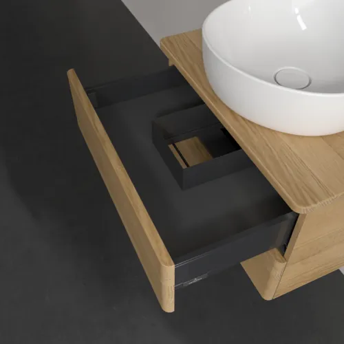 Bild von VILLEROY BOCH Antao Waschbeckenunterschrank, mit Beleuchtung, 2 Auszüge, 600 x 360 x 500 mm, Front ohne Struktur, Honey Oak / Honey Oak #L18011HN