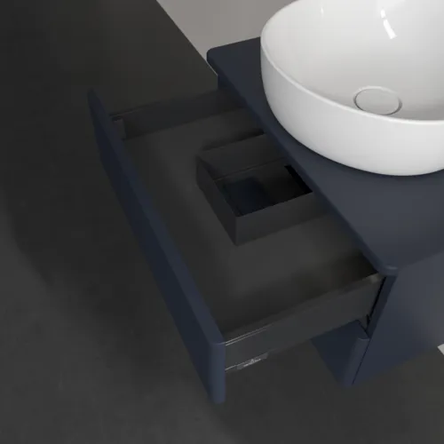 Bild von VILLEROY BOCH Antao Waschbeckenunterschrank, mit Beleuchtung, 2 Auszüge, 600 x 360 x 500 mm, Front mit Struktur, Midnight Blue Matt Lacquer / Midnight Blue Matt Lacquer #L18110HG