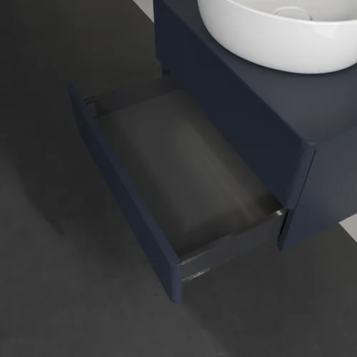 Bild von VILLEROY BOCH Antao Waschbeckenunterschrank, mit Beleuchtung, 2 Auszüge, 600 x 360 x 500 mm, Front mit Struktur, Midnight Blue Matt Lacquer / Midnight Blue Matt Lacquer #L18110HG