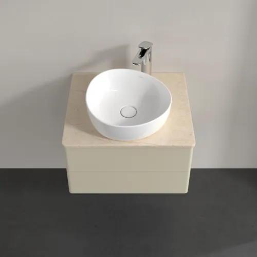 Obrázek VILLEROY BOCH Antao Vanity unit, with lighting, 2 pull-out compartments, 600 x 360 x 500 mm, Front without structure, Silk Grey Matt Lacquer / Botticino #L18053HJ