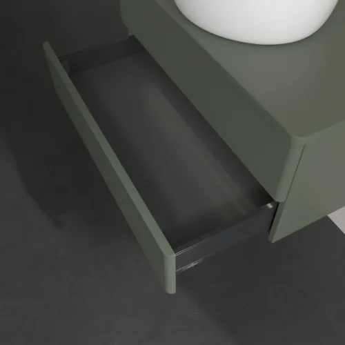 Bild von VILLEROY BOCH Antao Waschbeckenunterschrank, mit Beleuchtung, 2 Auszüge, 800 x 360 x 500 mm, Front ohne Struktur, Leaf Green Matt Lacquer / Leaf Green Matt Lacquer #L19010HL