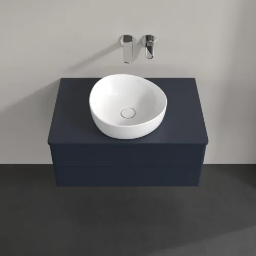 Bild von VILLEROY BOCH Antao Waschbeckenunterschrank, mit Beleuchtung, 2 Auszüge, 800 x 360 x 500 mm, Front ohne Struktur, Midnight Blue Matt Lacquer / Midnight Blue Matt Lacquer #L19010HG