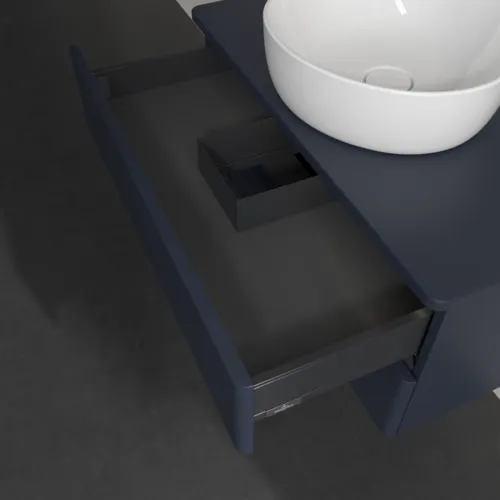 Bild von VILLEROY BOCH Antao Waschbeckenunterschrank, mit Beleuchtung, 2 Auszüge, 800 x 360 x 500 mm, Front ohne Struktur, Midnight Blue Matt Lacquer / Midnight Blue Matt Lacquer #L19010HG