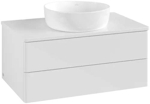 Obrázek VILLEROY BOCH Antao Vanity unit, with lighting, 2 pull-out compartments, 800 x 360 x 500 mm, Front without structure, Glossy White Lacquer / Glossy White Lacquer #L19050GF