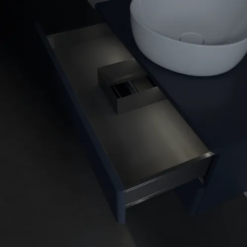 Bild von VILLEROY BOCH Antao Waschbeckenunterschrank, mit Beleuchtung, 2 Auszüge, 800 x 360 x 500 mm, Front mit Struktur, Midnight Blue Matt Lacquer / Midnight Blue Matt Lacquer #L19110HG