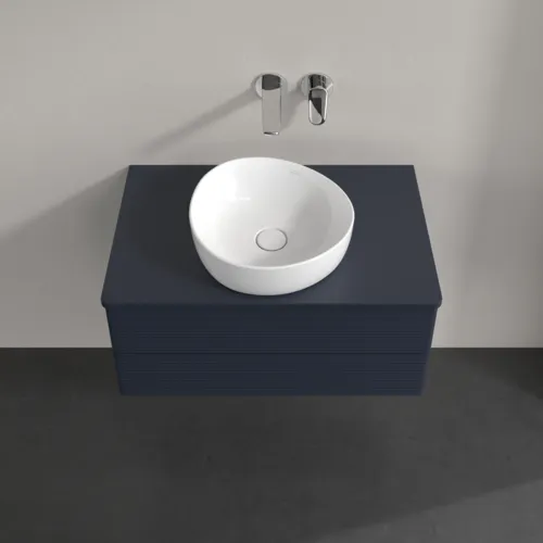 Bild von VILLEROY BOCH Antao Waschbeckenunterschrank, mit Beleuchtung, 2 Auszüge, 800 x 360 x 500 mm, Front mit Struktur, Midnight Blue Matt Lacquer / Midnight Blue Matt Lacquer #L19110HG