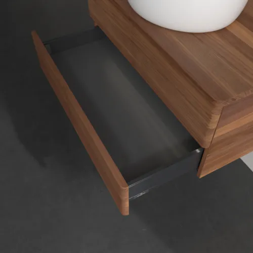 Bild von VILLEROY BOCH Antao Waschbeckenunterschrank, mit Beleuchtung, 2 Auszüge, 800 x 360 x 500 mm, Front mit Struktur, Warm Walnut / Warm Walnut #L19112HM