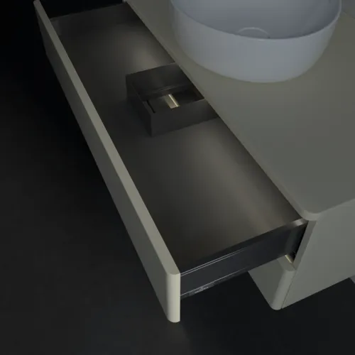 Bild von VILLEROY BOCH Antao Waschbeckenunterschrank, mit Beleuchtung, 2 Auszüge, 1000 x 360 x 500 mm, Front ohne Struktur, Silk Grey Matt Lacquer / Silk Grey Matt Lacquer #L20010HJ