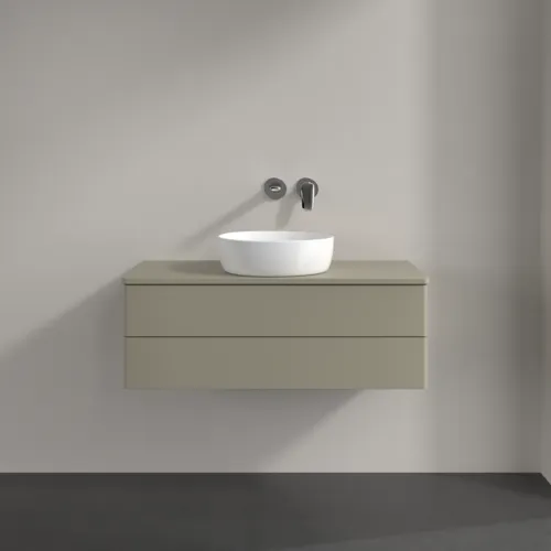 Bild von VILLEROY BOCH Antao Waschbeckenunterschrank, mit Beleuchtung, 2 Auszüge, 1000 x 360 x 500 mm, Front ohne Struktur, Stone Grey Matt Lacquer / Stone Grey Matt Lacquer #L20010HK