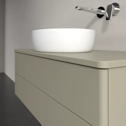 Bild von VILLEROY BOCH Antao Waschbeckenunterschrank, mit Beleuchtung, 2 Auszüge, 1000 x 360 x 500 mm, Front ohne Struktur, Stone Grey Matt Lacquer / Stone Grey Matt Lacquer #L20010HK