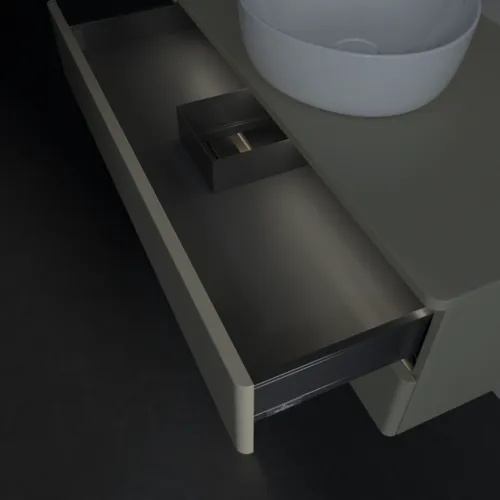 Bild von VILLEROY BOCH Antao Waschbeckenunterschrank, mit Beleuchtung, 2 Auszüge, 1000 x 360 x 500 mm, Front ohne Struktur, Stone Grey Matt Lacquer / Stone Grey Matt Lacquer #L20010HK