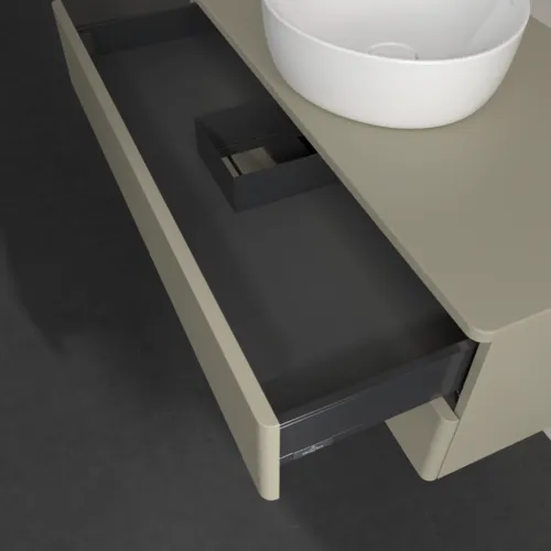Bild von VILLEROY BOCH Antao Waschbeckenunterschrank, mit Beleuchtung, 2 Auszüge, 1000 x 360 x 500 mm, Front ohne Struktur, Stone Grey Matt Lacquer / Stone Grey Matt Lacquer #L20010HK