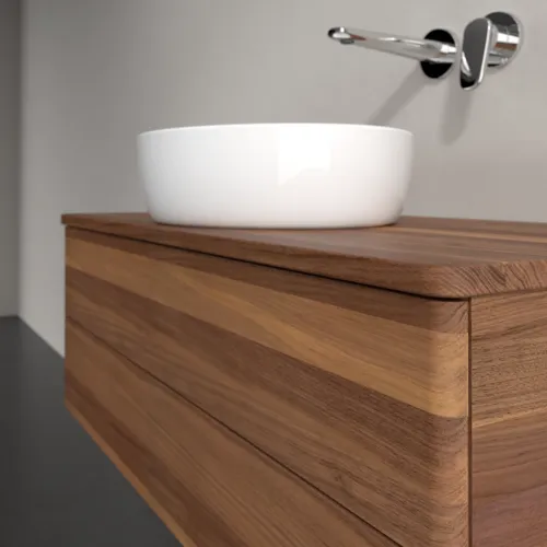 Bild von VILLEROY BOCH Antao Waschbeckenunterschrank, mit Beleuchtung, 2 Auszüge, 1000 x 360 x 500 mm, Front ohne Struktur, Warm Walnut / Warm Walnut #L20012HM