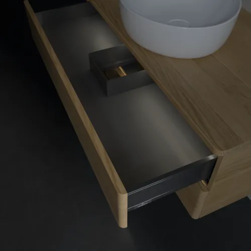 Bild von VILLEROY BOCH Antao Waschbeckenunterschrank, mit Beleuchtung, 2 Auszüge, 1000 x 360 x 500 mm, Front ohne Struktur, Honey Oak / Honey Oak #L20011HN