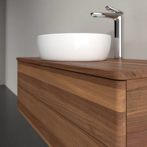 Bild von VILLEROY BOCH Antao Waschbeckenunterschrank, mit Beleuchtung, 2 Auszüge, 1000 x 360 x 500 mm, Front ohne Struktur, Warm Walnut / Warm Walnut #L20052HM