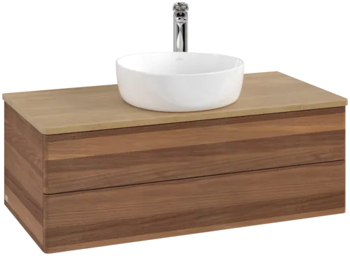 Зображення з  VILLEROY BOCH Antao Vanity unit, with lighting, 2 pull-out compartments, 1000 x 360 x 500 mm, Front without structure, Warm Walnut / Honey Oak #L20051HM