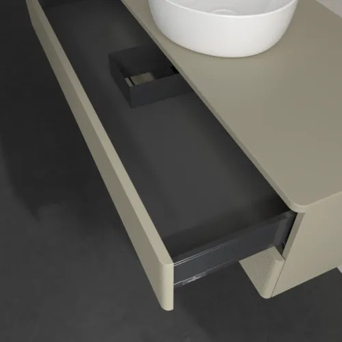Bild von VILLEROY BOCH Antao Waschbeckenunterschrank, mit Beleuchtung, 2 Auszüge, 1200 x 360 x 500 mm, Front mit Struktur, Stone Grey Matt Lacquer / Stone Grey Matt Lacquer #L21110HK