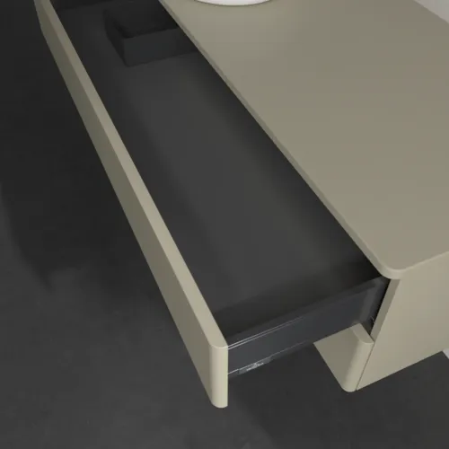 Bild von VILLEROY BOCH Antao Waschbeckenunterschrank, mit Beleuchtung, 2 Auszüge, 1200 x 360 x 500 mm, Front ohne Struktur, Stone Grey Matt Lacquer / Stone Grey Matt Lacquer #L22010HK