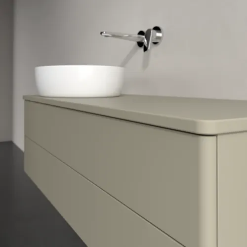Bild von VILLEROY BOCH Antao Waschbeckenunterschrank, mit Beleuchtung, 2 Auszüge, 1200 x 360 x 500 mm, Front ohne Struktur, Stone Grey Matt Lacquer / Stone Grey Matt Lacquer #L22010HK