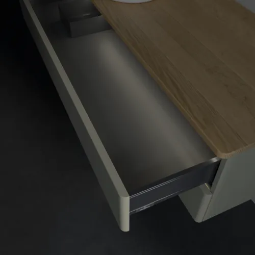 Bild von VILLEROY BOCH Antao Waschbeckenunterschrank, mit Beleuchtung, 2 Auszüge, 1200 x 360 x 500 mm, Front ohne Struktur, Stone Grey Matt Lacquer / Honey Oak #L22011HK
