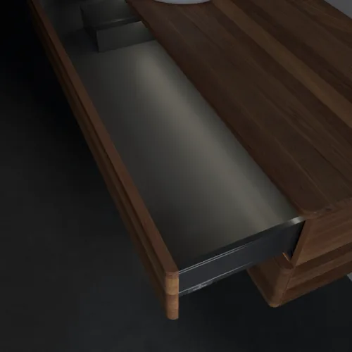 Bild von VILLEROY BOCH Antao Waschbeckenunterschrank, mit Beleuchtung, 2 Auszüge, 1200 x 360 x 500 mm, Front ohne Struktur, Warm Walnut / Warm Walnut #L22012HM