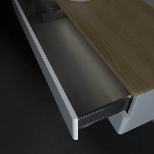 Bild von VILLEROY BOCH Antao Waschbeckenunterschrank, mit Beleuchtung, 2 Auszüge, 1200 x 360 x 500 mm, Front ohne Struktur, White Matt Lacquer / Honey Oak #L22051MT
