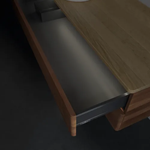Bild von VILLEROY BOCH Antao Waschbeckenunterschrank, mit Beleuchtung, 2 Auszüge, 1200 x 360 x 500 mm, Front mit Struktur, Warm Walnut / Honey Oak #L22111HM