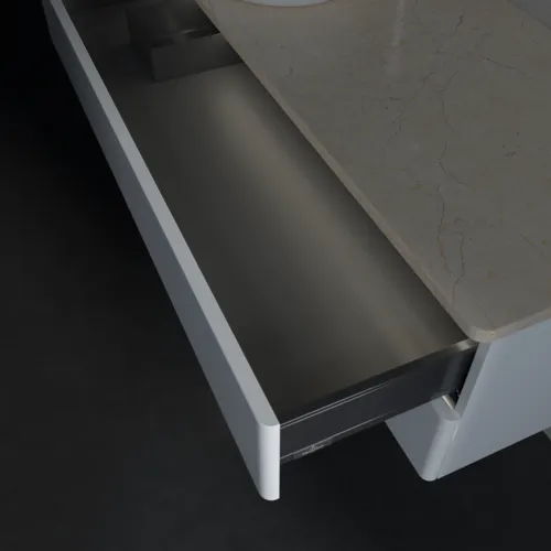Bild von VILLEROY BOCH Antao Waschbeckenunterschrank, mit Beleuchtung, 2 Auszüge, 1200 x 360 x 500 mm, Front ohne Struktur, White Matt Lacquer / Botticino #L22053MT