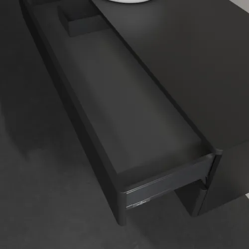 Bild von VILLEROY BOCH Antao Waschbeckenunterschrank, mit Beleuchtung, 2 Auszüge, 1200 x 360 x 500 mm, Front mit Struktur, Black Matt Lacquer / Black Matt Lacquer #L22110PD