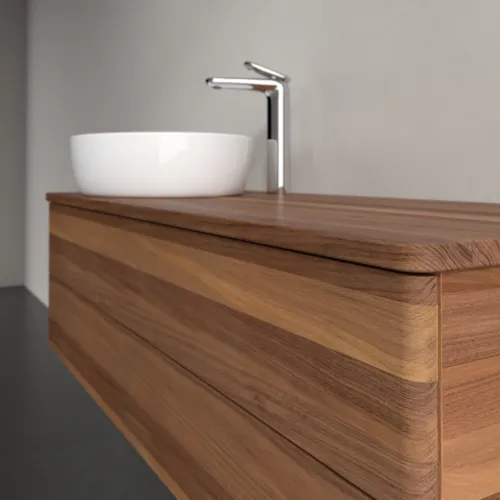 Bild von VILLEROY BOCH Antao Waschbeckenunterschrank, mit Beleuchtung, 2 Auszüge, 1200 x 360 x 500 mm, Front ohne Struktur, Warm Walnut / Warm Walnut #L22052HM