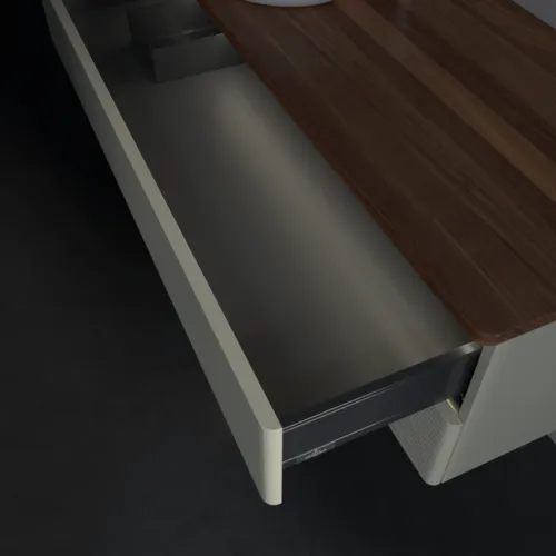 Bild von VILLEROY BOCH Antao Waschbeckenunterschrank, mit Beleuchtung, 2 Auszüge, 1200 x 360 x 500 mm, Front mit Struktur, Silk Grey Matt Lacquer / Warm Walnut #L22152HJ