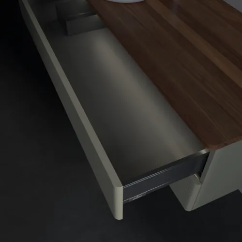 Bild von VILLEROY BOCH Antao Waschbeckenunterschrank, mit Beleuchtung, 2 Auszüge, 1200 x 360 x 500 mm, Front mit Struktur, Stone Grey Matt Lacquer / Warm Walnut #L22152HK