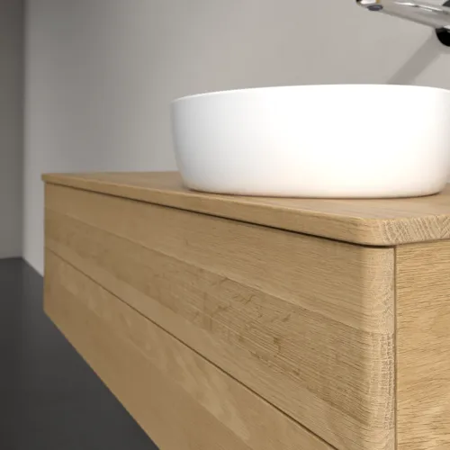 Bild von VILLEROY BOCH Antao Waschbeckenunterschrank, mit Beleuchtung, 2 Auszüge, 1200 x 360 x 500 mm, Front ohne Struktur, Honey Oak / Honey Oak #L23011HN