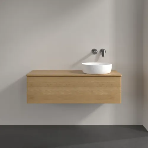 Bild von VILLEROY BOCH Antao Waschbeckenunterschrank, mit Beleuchtung, 2 Auszüge, 1200 x 360 x 500 mm, Front ohne Struktur, Honey Oak / Honey Oak #L23011HN