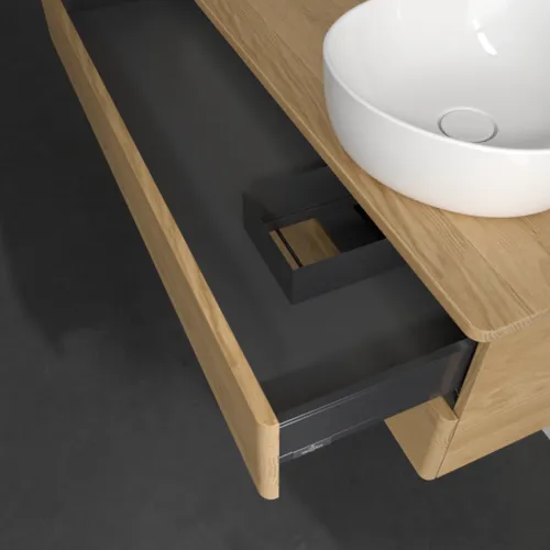 Bild von VILLEROY BOCH Antao Waschbeckenunterschrank, mit Beleuchtung, 2 Auszüge, 1200 x 360 x 500 mm, Front ohne Struktur, Honey Oak / Honey Oak #L23011HN