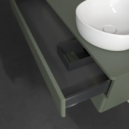 Bild von VILLEROY BOCH Antao Waschbeckenunterschrank, mit Beleuchtung, 2 Auszüge, 1200 x 360 x 500 mm, Front ohne Struktur, Leaf Green Matt Lacquer / Leaf Green Matt Lacquer #L23010HL