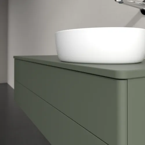 Bild von VILLEROY BOCH Antao Waschbeckenunterschrank, mit Beleuchtung, 2 Auszüge, 1200 x 360 x 500 mm, Front ohne Struktur, Leaf Green Matt Lacquer / Leaf Green Matt Lacquer #L23010HL