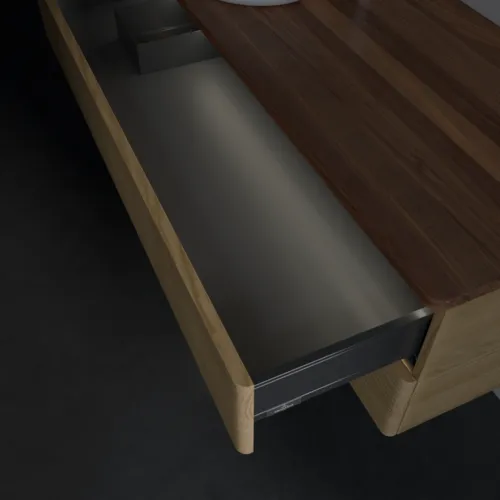 VILLEROY BOCH Antao Waschbeckenunterschrank, mit Beleuchtung, 2 Auszüge, 1200 x 360 x 500 mm, Front mit Struktur, Honey Oak / Warm Walnut #L22152HN, Bild 8