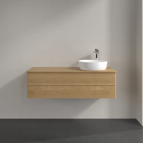 Bild von VILLEROY BOCH Antao Waschbeckenunterschrank, mit Beleuchtung, 2 Auszüge, 1200 x 360 x 500 mm, Front ohne Struktur, Honey Oak / Honey Oak #L23051HN