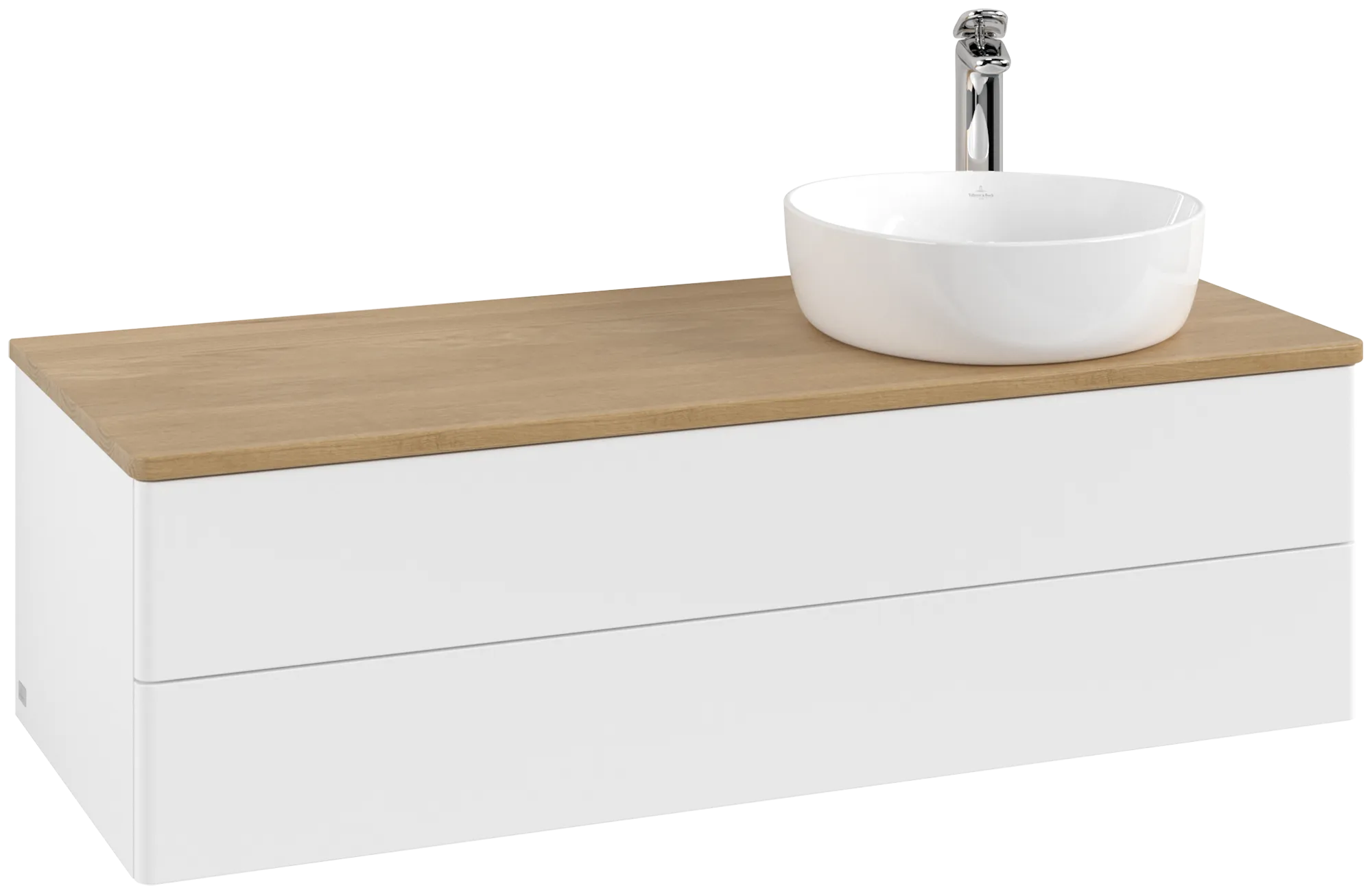 Obrázek VILLEROY BOCH Antao Vanity unit, with lighting, 2 pull-out compartments, 1200 x 360 x 500 mm, Front without structure, White Matt Lacquer / Honey Oak #L23051MT