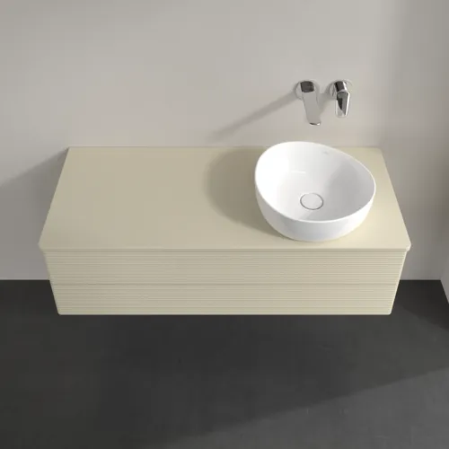 Bild von VILLEROY BOCH Antao Waschbeckenunterschrank, mit Beleuchtung, 2 Auszüge, 1200 x 360 x 500 mm, Front mit Struktur, Silk Grey Matt Lacquer / Silk Grey Matt Lacquer #L23110HJ