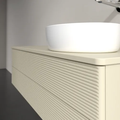 Bild von VILLEROY BOCH Antao Waschbeckenunterschrank, mit Beleuchtung, 2 Auszüge, 1200 x 360 x 500 mm, Front mit Struktur, Silk Grey Matt Lacquer / Silk Grey Matt Lacquer #L23110HJ